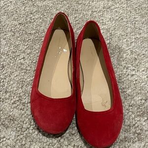 Lands' End Red Suede Flats size 9.5